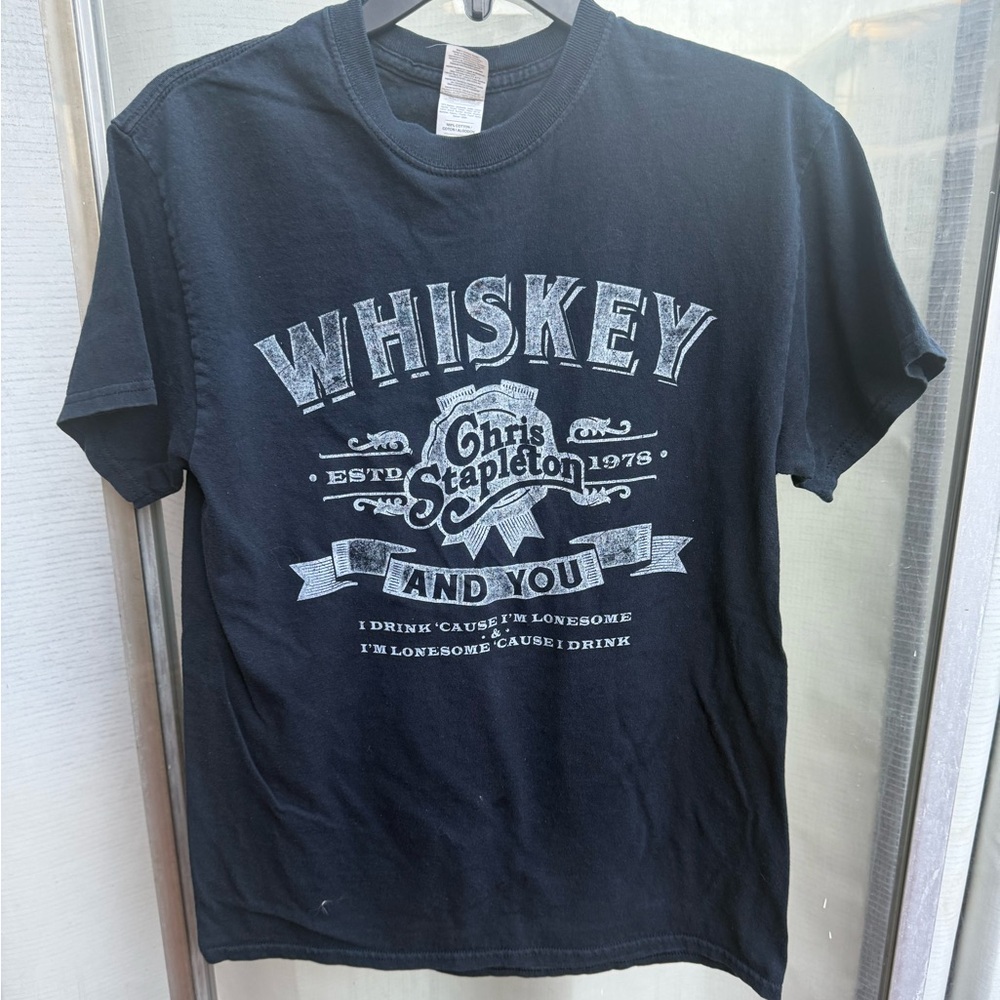 Chris Stapleton Whiskey T-Shirt Black Size M Country Music graph
